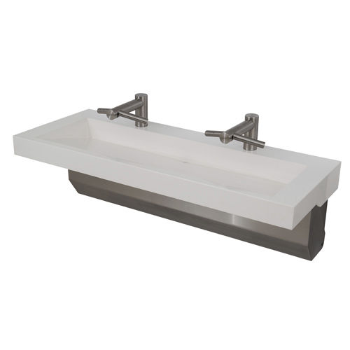 Подвесная раковина - SLAB EDGE™ : 9150 - Neo-Metro - из Solid Surface / двойная / прямоугольная