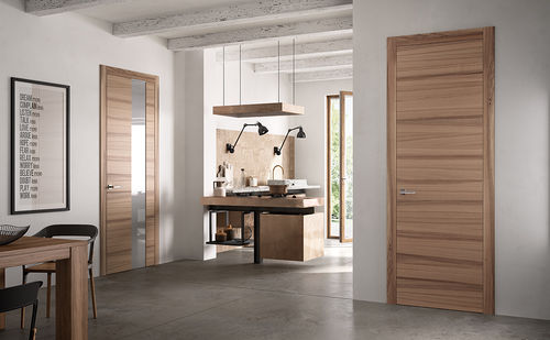 Дверь для интерьера - EXIT E EXIT VETRO NOCE NATURAL TOUCH - FerreroLegno - из дерева / створчатая / заподлицо