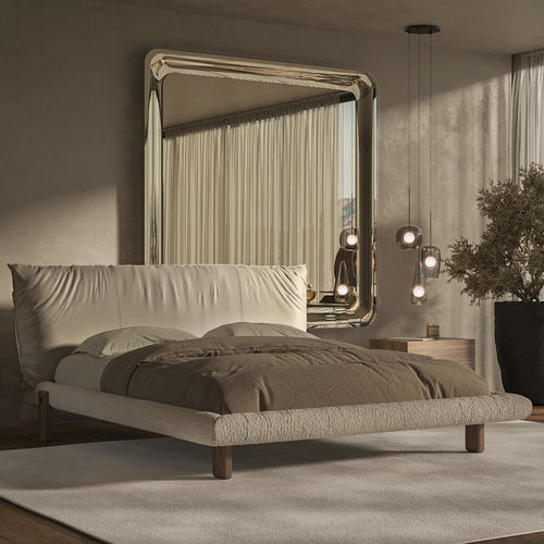 Двуспальная кровать - PASCAL - Cattelan Italia - современная / обитая / с изголовьем