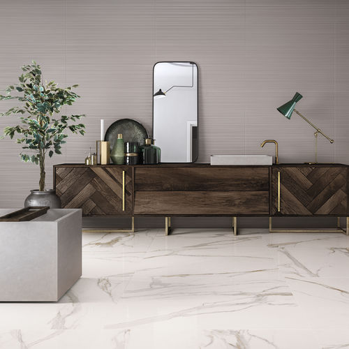 Плитка из керамогранита - ELEMENTS LUX : CALACATTA GOLD - CERAMICHE KEOPE - полированная / для интерьера / настенная