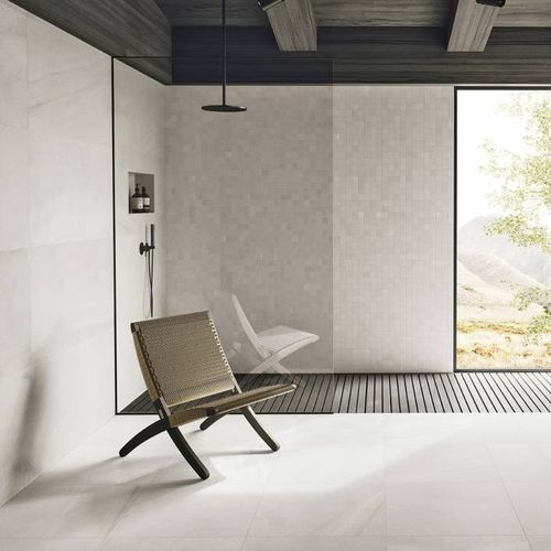 Плитка из керамогранита - SUBLIME IVORY STRUTTURATO  - CERAMICHE REFIN - обработанная бучардой / для интерьера / для наружного применения