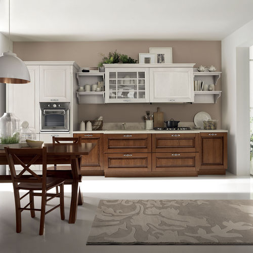 Классическая кухня - SATURNIA - STOSA CUCINE - из дерева / L-образная / с ручками