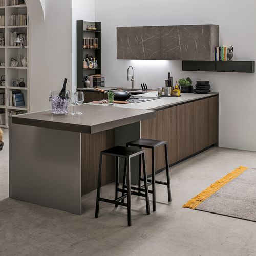 Современная кухня - METROPOLIS - STOSA CUCINE - из стекла / из камня / из Fenix NTM®