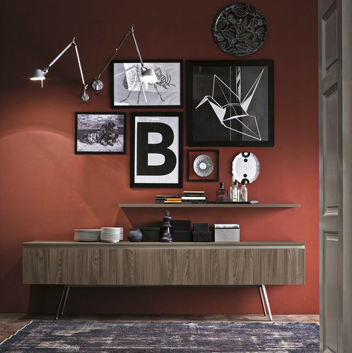 Буфет на высоких ножках - STOSA CUCINE - современный / из дуба / из полимера