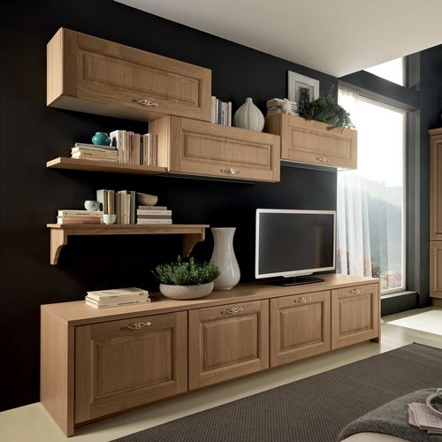 Классическая тумба под телевизор - BOLGHERI  - STOSA CUCINE - из цельной древесины
