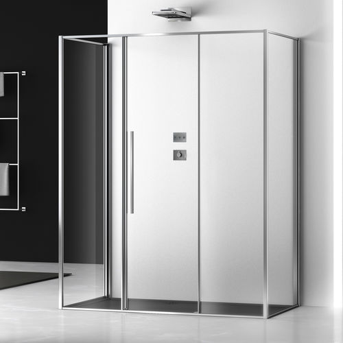 Душевая кабина из стекла - ZEN PCS+F00+F00 - Megius SpA - из алюминия / из нержавеющей стали / с раздвижными дверями