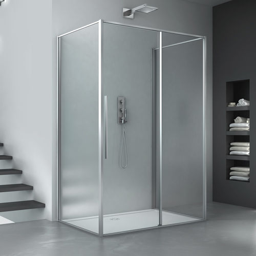 Душевая кабина из стекла - ZEN P1S+F00+F00 - Megius SpA - из алюминия / из нержавеющей стали / с раздвижными дверями