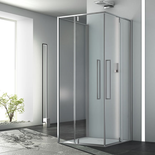Душевая кабина из стекла - ZEN B12+B12+F00 - Megius SpA - из алюминия / с поворотной дверцей / квадратная