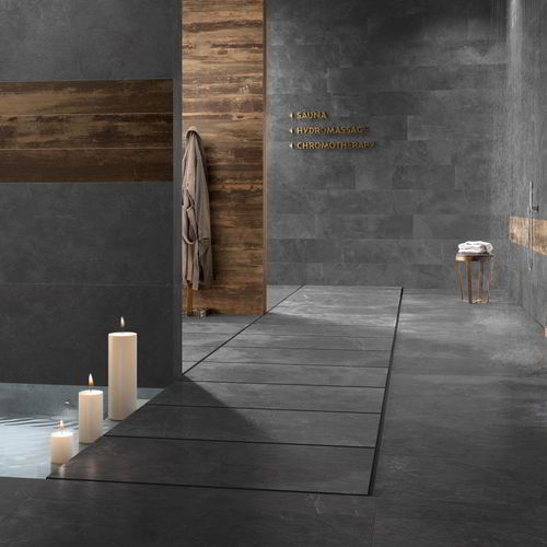 Плитка из керамогранита - STONEWORK T20 : ARDESIA NERA - CERAMICHE SUPERGRES - структурная / для интерьера / для наружного применения