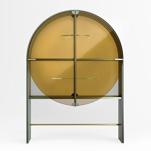 Современный стеклянный шкаф - SODA - Gallotti&Radice - на высоких ножках / из стекла / из дерева