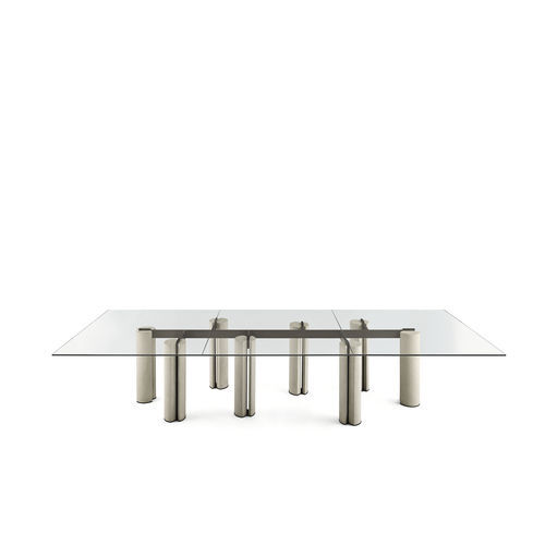 Современный стол - SIMPODIO SYSTEM - Gallotti&Radice - из закаленного стекла / с основанием из бетона / прямоугольный