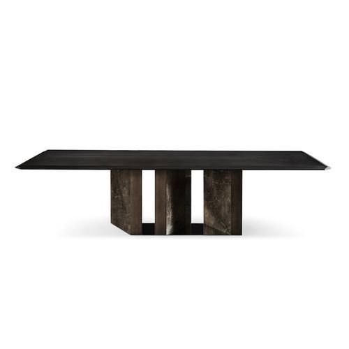 Современный стол - Platium W - Gallotti&Radice - из ясеня / с основанием из нержавеющей стали / с основанием из древесины