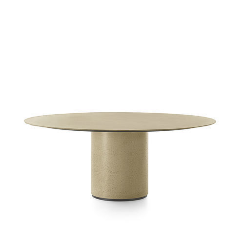 Современный стол - RE-VERRE - Gallotti&Radice - из стекла / с основанием из восстановленного камня / круглый