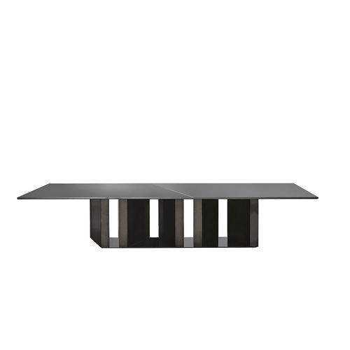 Современный стол - PLATIUM SYSTEM - Gallotti&Radice - из стекла / с основанием из древесины / прямоугольный