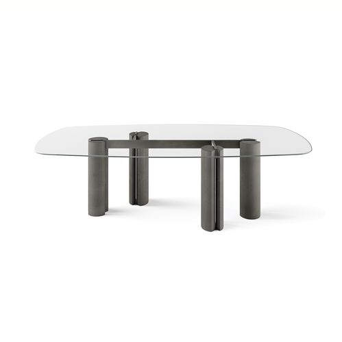 Современный стол - Simpòdio - Gallotti&Radice - из кристалла / с основанием из цемента / прямоугольный