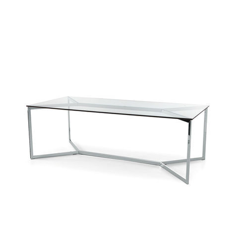 Современный стол для собраний - CARLOMAGNO - Gallotti&Radice - из стекла / с основанием из нержавеющей стали / прямоугольный