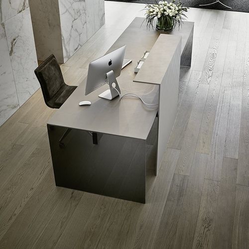 Административная стойка из лакированного металла - AIR DESK MODESTY - Gallotti&Radice - из стекла