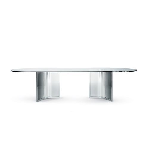 Современный стол для собраний - RAJ LIGHT - Gallotti&Radice - из стекла / с основанием из алюминия / с основанием из нержавеющей стали