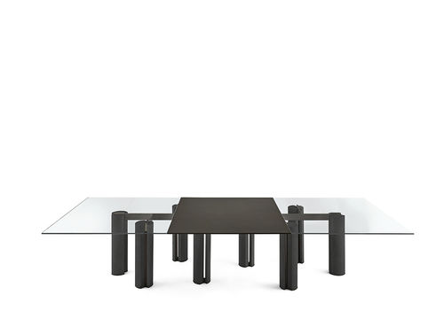 Современный стол - Simpòdio W System - Gallotti&Radice - из кристалла / с основанием из ясеня / прямоугольный