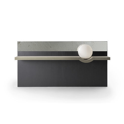 Настенный стеллаж - STRESA MIRROR - Gallotti&Radice - современный / из дерева / из кожи