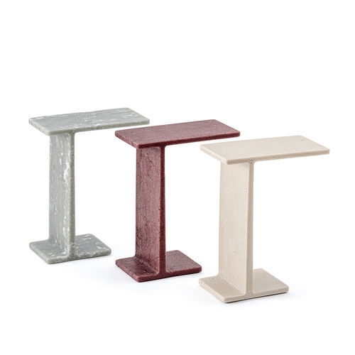 Современный журнальный столик - DOCK - Gallotti&Radice - из стекла / из травертина / с основанием из травертина