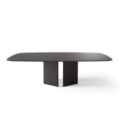 Современный обеденный стол - EYL - Gallotti&Radice - из стекла / с основанием из древесины / с основанием из закаленного стекла