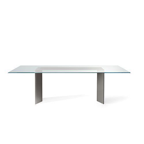 Современный стол - DOLM - Gallotti&Radice - из стекла / с основанием из древесины / с основанием из закаленного стекла