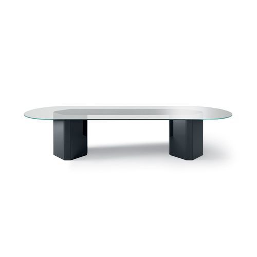 Современный стол для конференций - AKIM SYSTEM - Gallotti&Radice - из стекла / с основанием из древесины / с основанием из закаленного стекла