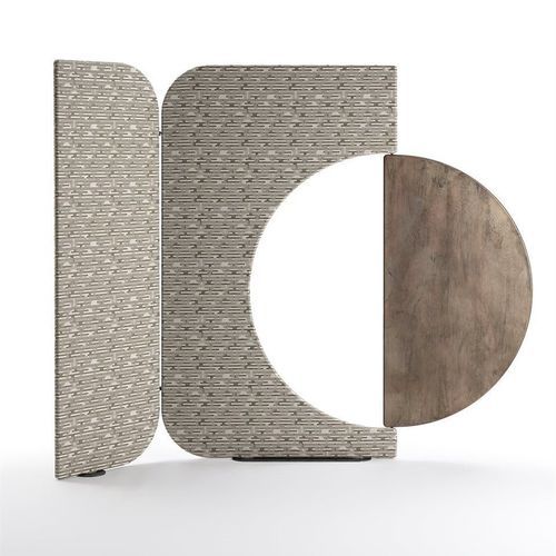 Разделитель пространства из металла - ENSO - Gallotti&Radice - из ткани / из лакированного металла / посеребренный
