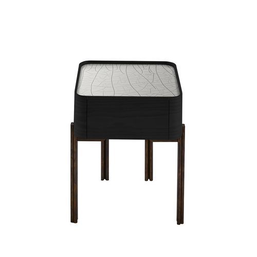 Современный ночной столик - TWELVE C - Gallotti&Radice - из ясеня / с основанием из латуни / прямоугольный