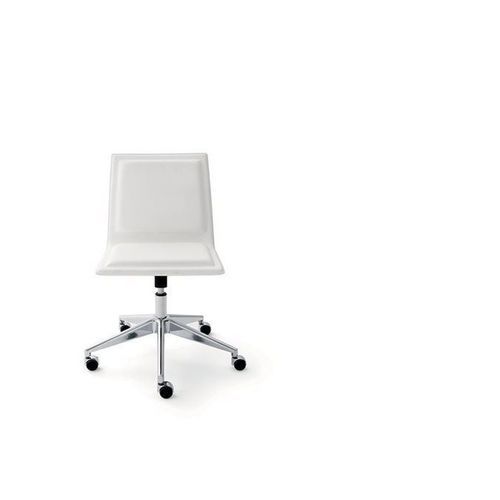 Стул для работы из алюминия - OFX 09 - Gallotti&Radice - из хрома / из кожи / из дерева