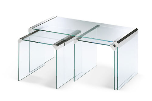 Современный стол Жигонь - T35R - Gallotti&Radice - из стекла / из закаленного стекла / из нержавеющей стали