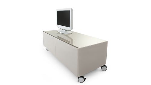 Современная тумба под телевизор - AIR WHEEL - Gallotti&Radice - на роликах / из дерева / из окрашенной древесины