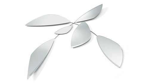Настенное зеркало - LEAF - Gallotti&Radice - уникальный дизайн / из металла / горизонтальное