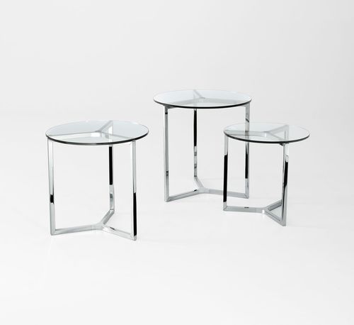 Современный вспомогательный столик - RAJ 2 - Gallotti&Radice - из стекла / из алюминия / из нержавеющей стали
