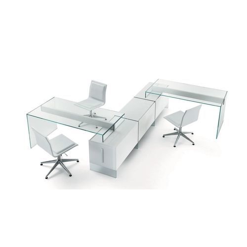 Рабочий стол для офисов открытого типа - AIR 1 - Gallotti&Radice - напольный / современный / из стекла