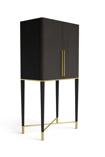 Современная барная стойка - Tama - Gallotti&Radice - из латуни / из ясеня / со встроенным освещением