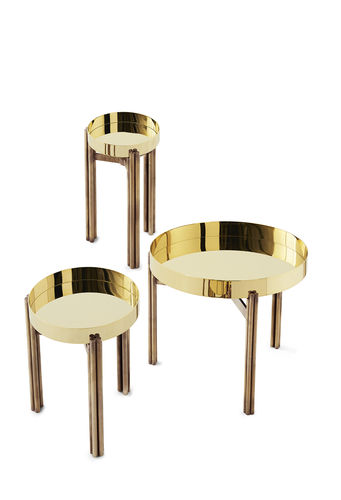 Современный журнальный столик - TWELVE - Gallotti&Radice - из мрамора / из латуни / прямоугольный