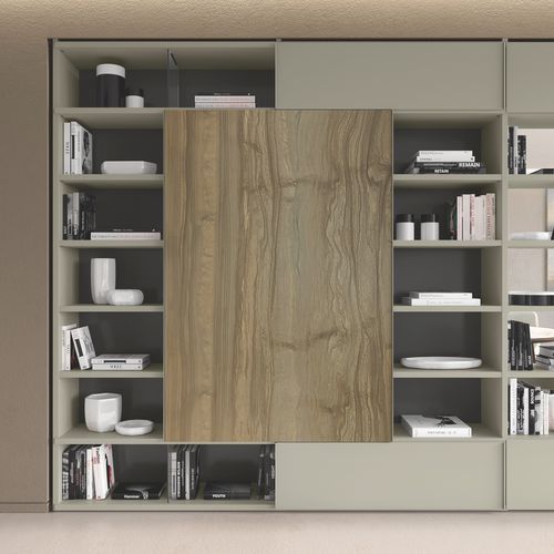 Модульный книжный шкаф - TRENTA 06 - Febal Casa - высокий / от пола до потолка / современный