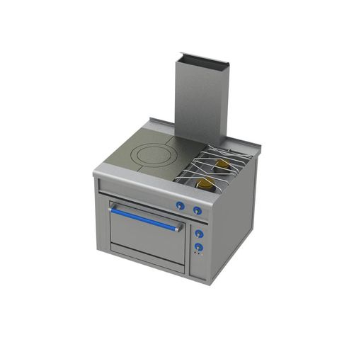 Газовая кухонная плита - 121 G EURO 800X600 BR - M - ROSINOX - для профессионального использования / 2 конфорки / 1 духовка
