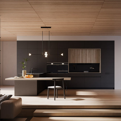 Современная кухня - D23 - DOIMO CUCINE - из дуба / из металла / из карбона