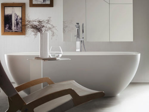 Овальная ванна - SOFT - Cerasa - островная / из Solid Surface / белая