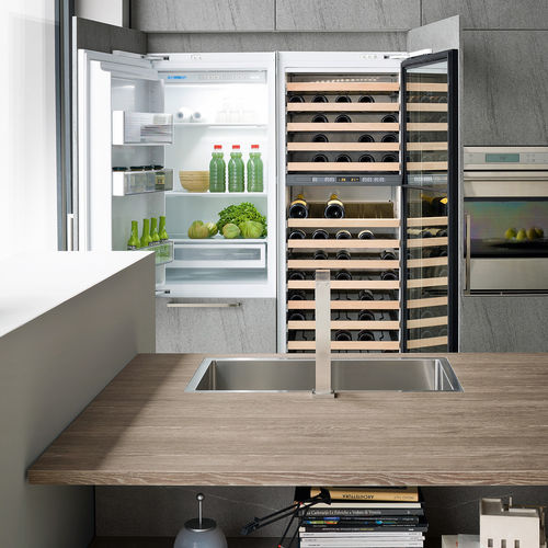 Встраиваемый винный шкаф - LAMINA 3.0 - Record Cucine - из камня / стеклянный / электрический