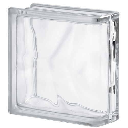 Изогнутый стеклоблок - CLEAR 1919/8 LINEAR END WAVE - SEVES GLASSBLOCK - гладкий / песчаный / настенный