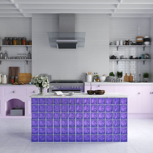 Квадратный стеклоблок - MG/S SOPHISTICATED VIOLET - SEVES GLASSBLOCK - для ванной комнаты / для внутренней стенки / цветной