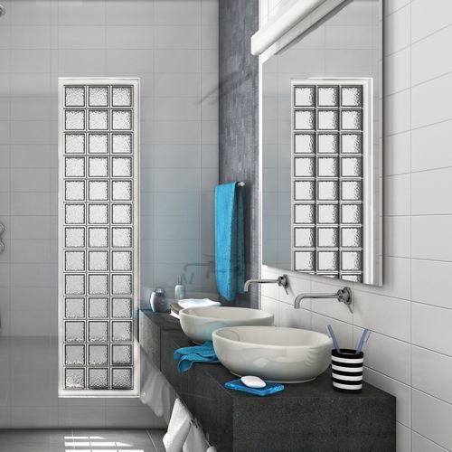 Квадратный стеклоблок - MG/S MINI LICORICE - SEVES GLASSBLOCK - сатинированный / для ванной комнаты / для внутренней стенки
