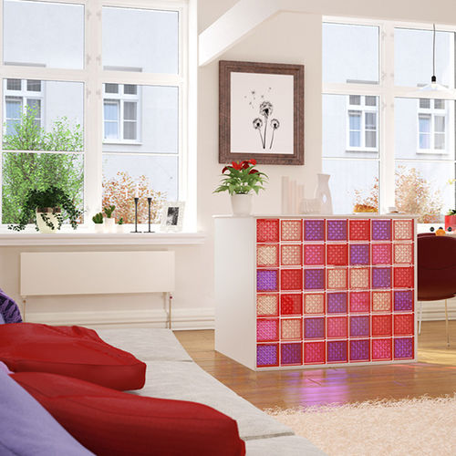 Квадратный стеклоблок - MG/S ROMANTIC VIOLET - SEVES GLASSBLOCK - для ванной комнаты / для внутренней стенки / цветной
