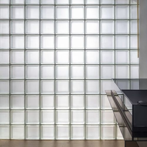 Квадратный стеклоблок - BG 1919/16 90F CLEARVIEW SAHARA 2S - SEVES GLASSBLOCK - гладкий / песчаный / для фасада
