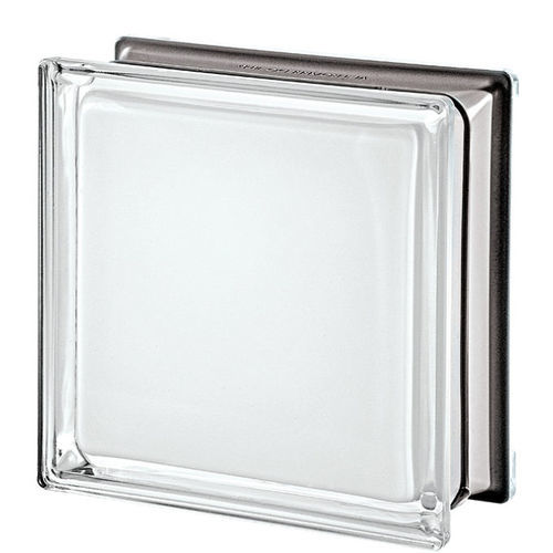 Квадратный стеклоблок - WHITE Q19  - SEVES GLASSBLOCK - гладкий / металлизированный / для пола