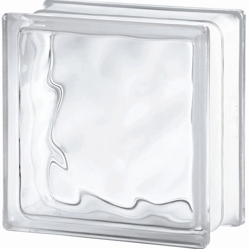 Квадратный стеклоблок - 1919/10 WAVE - SEVES GLASSBLOCK - гладкий / песчаный / настенный